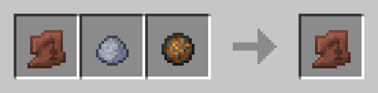 Place a sherd, then a clay ball, then a fire sharge on the left hand side. Then you get 2 of the same sherd in output