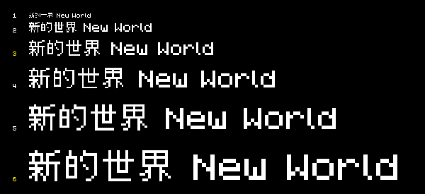 "新的世界 New World" in different GUI scale