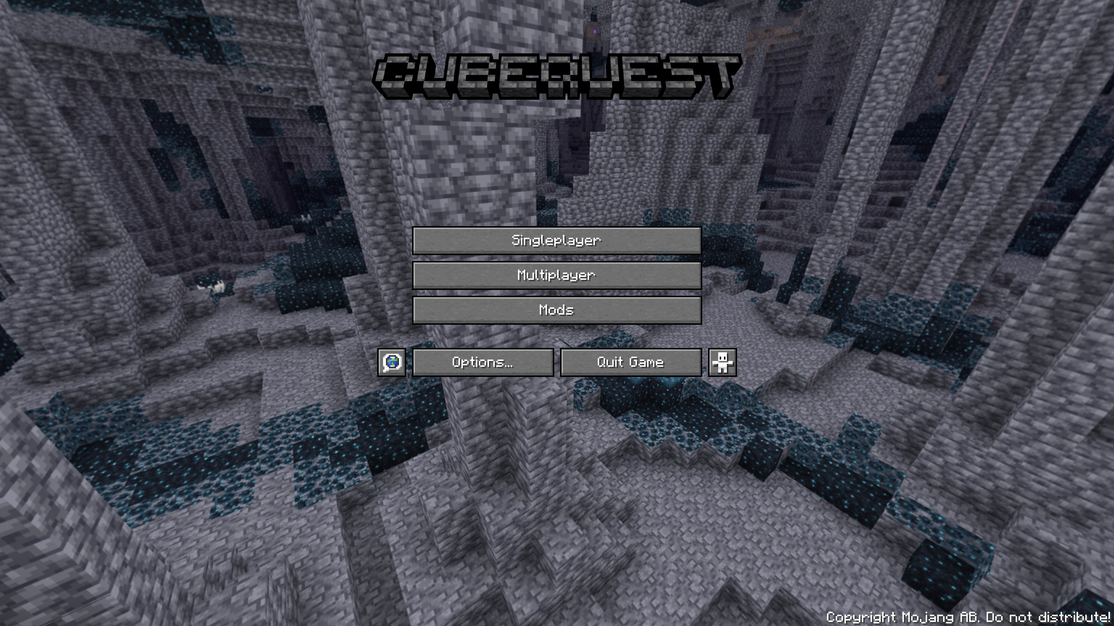 The title screen of the modpack