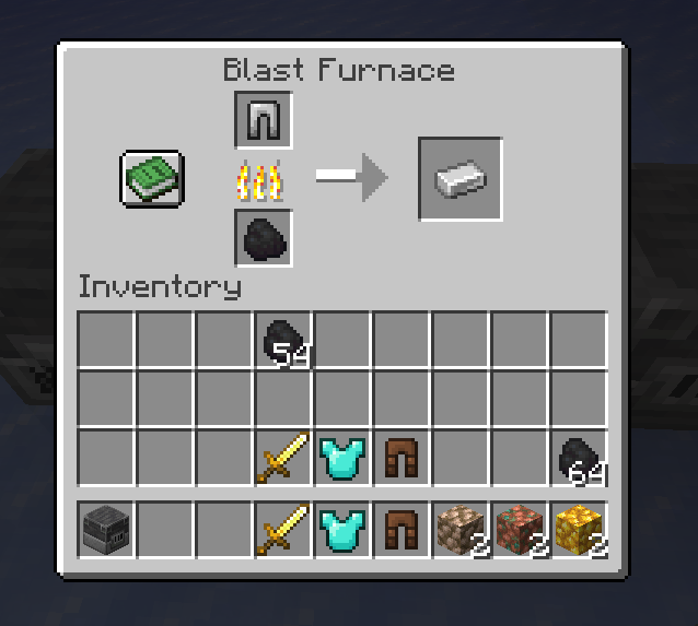 Iron armor piece or tool >> iron ingot