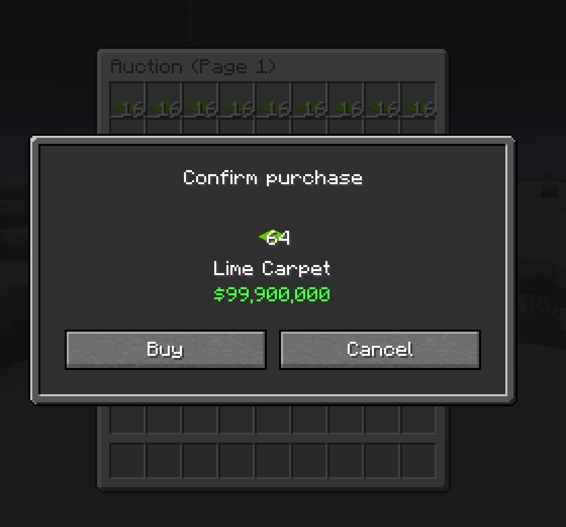 Confirmation Menu