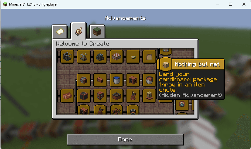 Create Mod Advancement page, including the latest package contents
