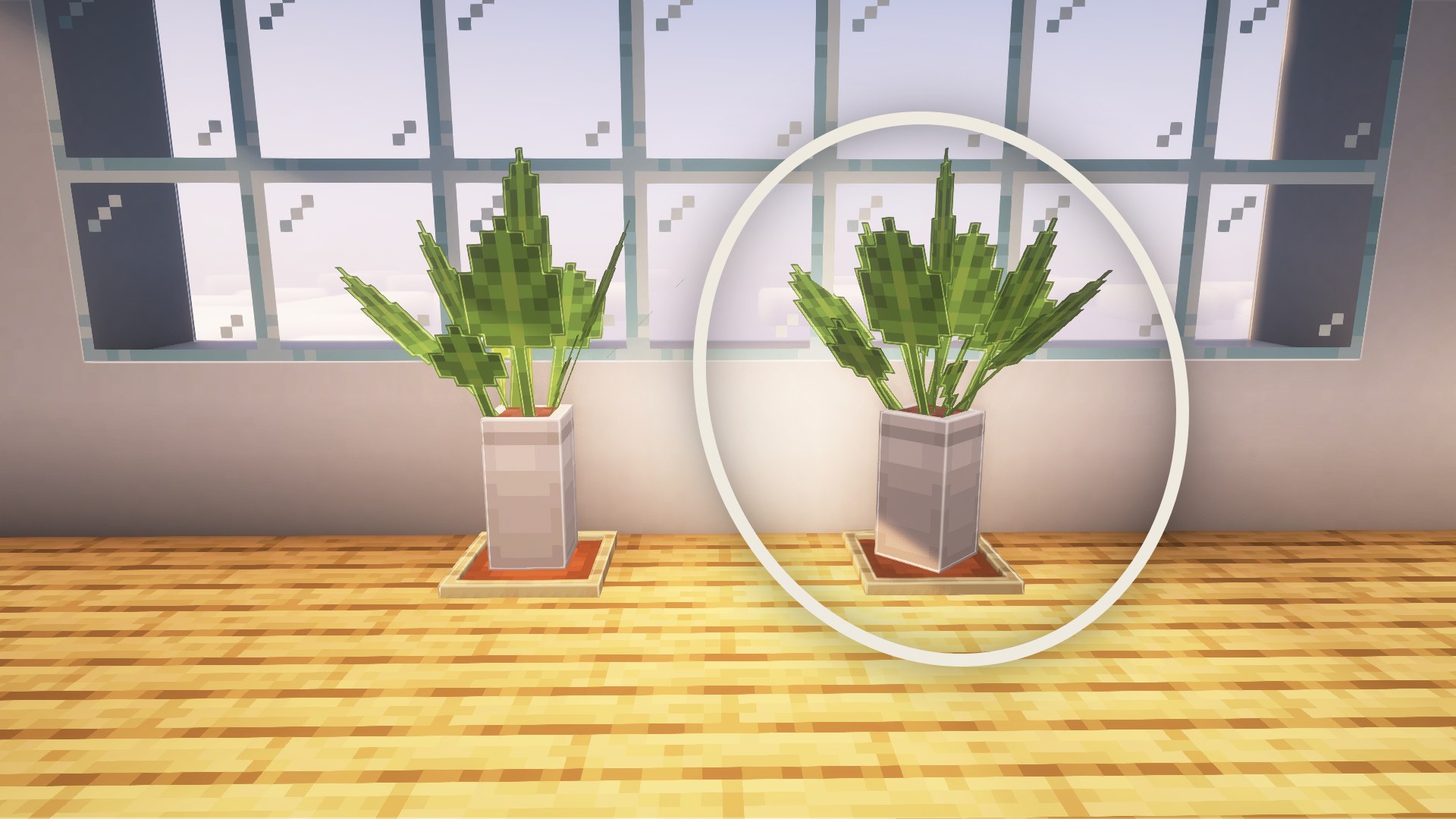 The Block on the right is placed in an Item frame
