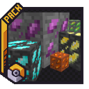 a cobblemon ore texture copy and pasted and recoloured on multiple Golden Days Base blocks