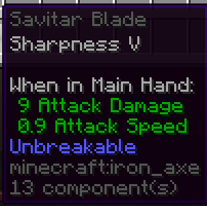 Item Stats For Savitar's Blade