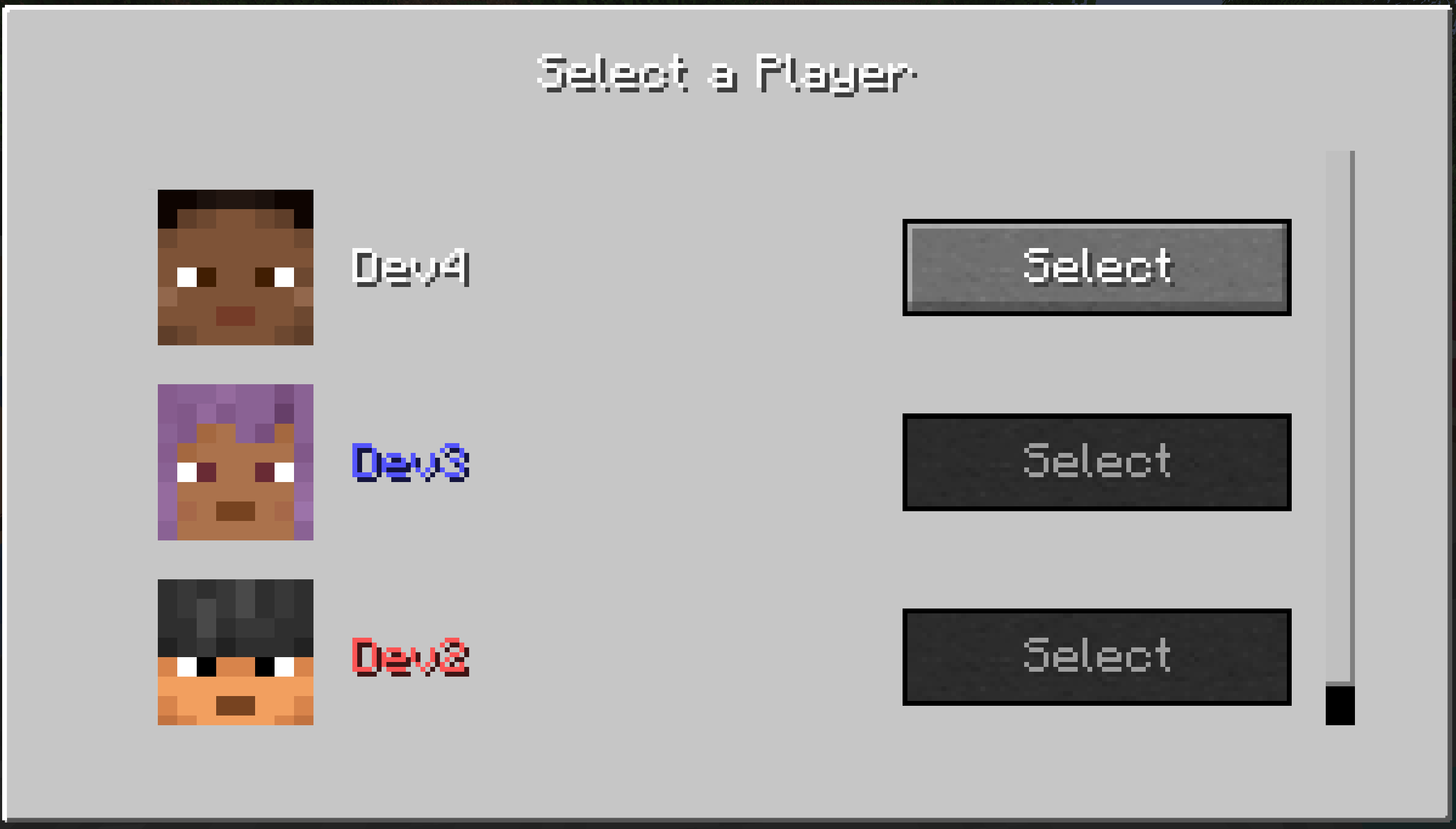 selection menu