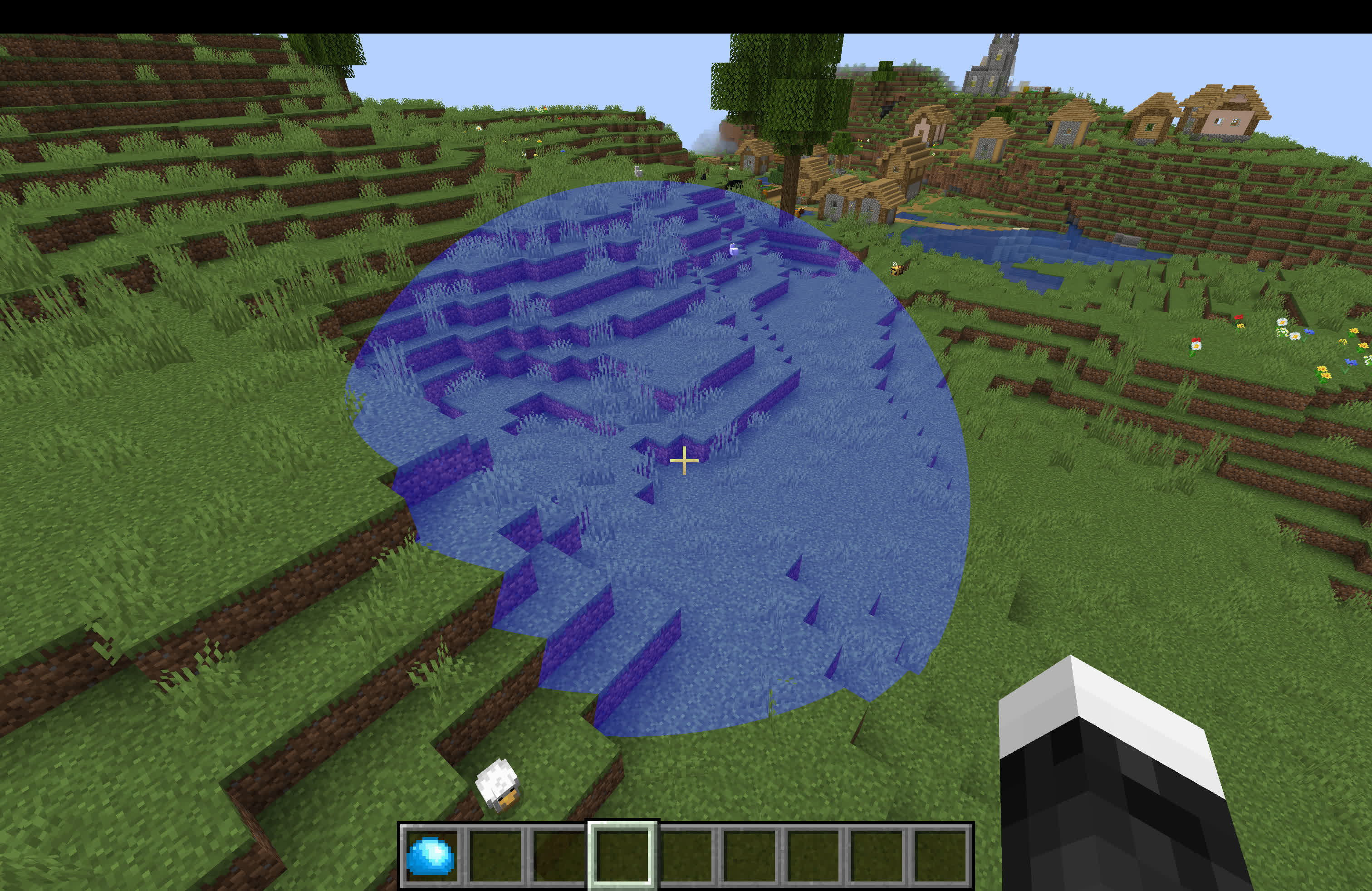 Blue bubble in a plains biome