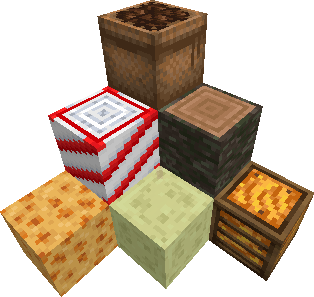 Some blocks placed in a pyramid pattern