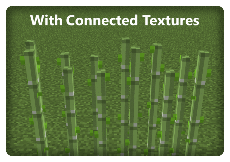 Difference for the sugar cane model, with and without connected textures enabled.