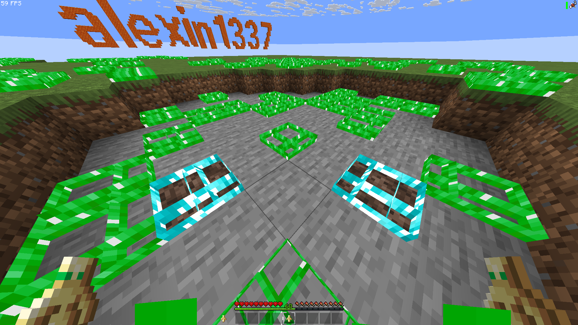 Makes reduced fire on the ground and on the screen green