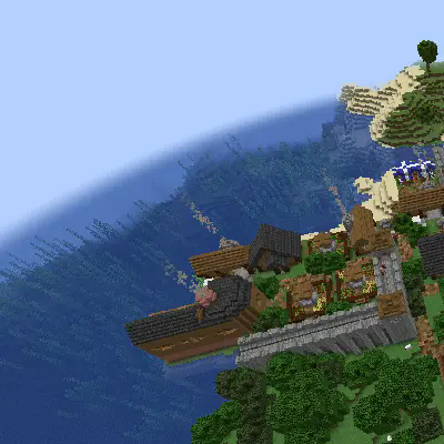 An image of a Fortified Town on the coast.