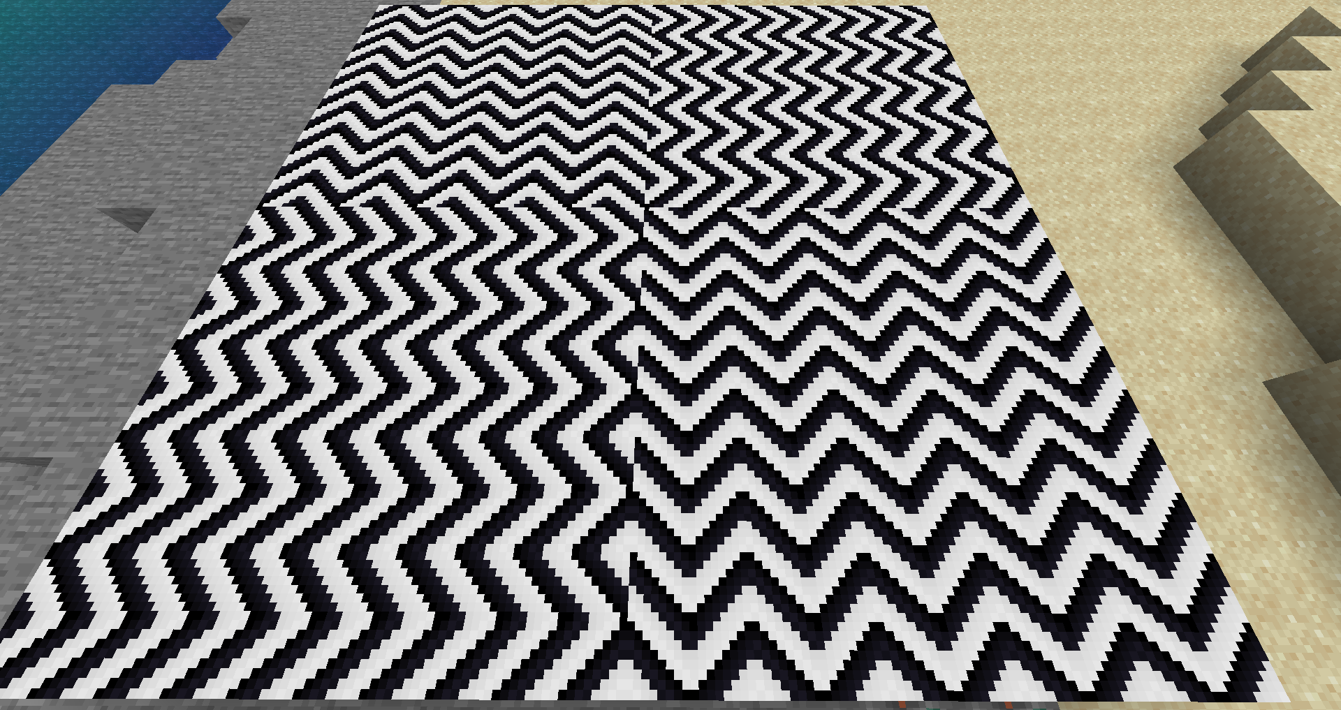 Black and white Lodge Tiles laied out in 4 different directions