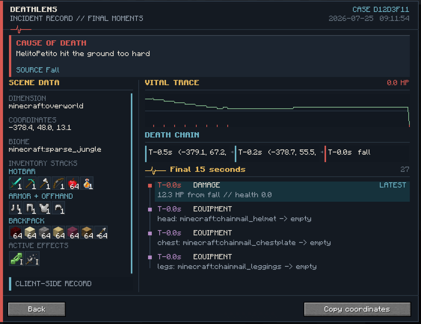 DeathLens Info Menu