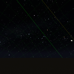 The equatorial grid along with ecliptic and equator lines