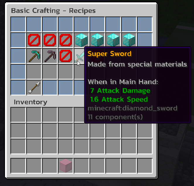 Recipe List (Barrier Means Recipe is missing configurations)