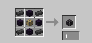 Crafting recipe for the reinforced crate.