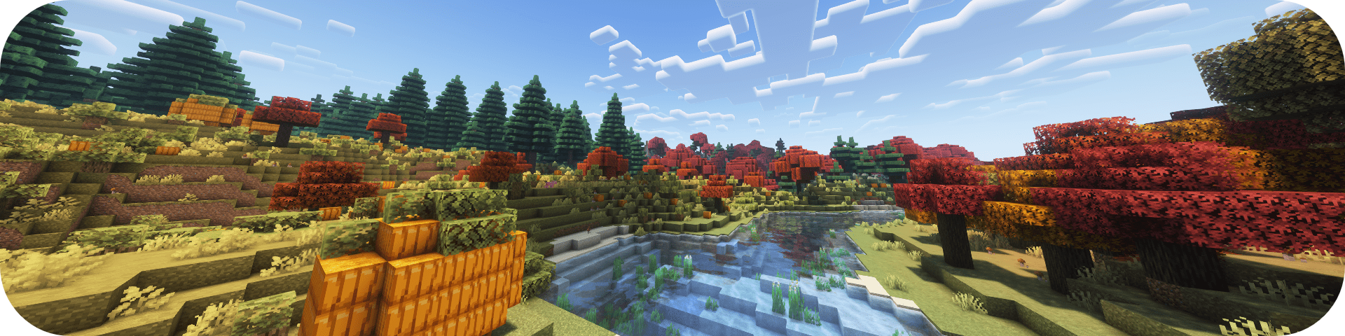 A Showcase of the Minecraft mod Biomes o' Plenty and Serene Seasons