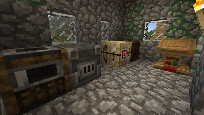 Inside of a house showing the above blocks