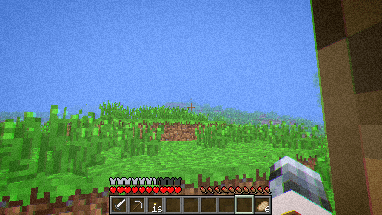Player standing besides a tree spots steve at a distance.
