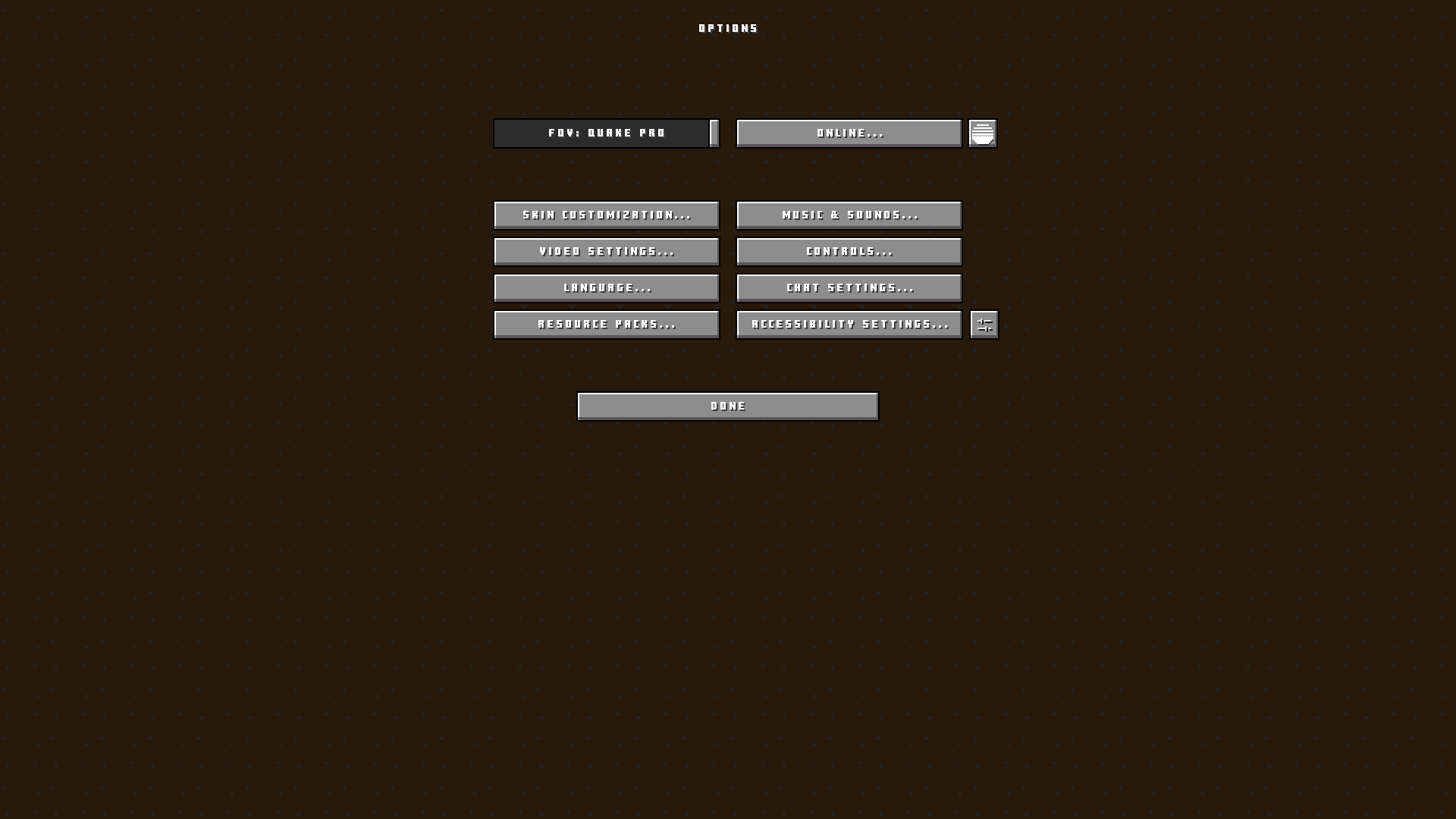 Options Screen: