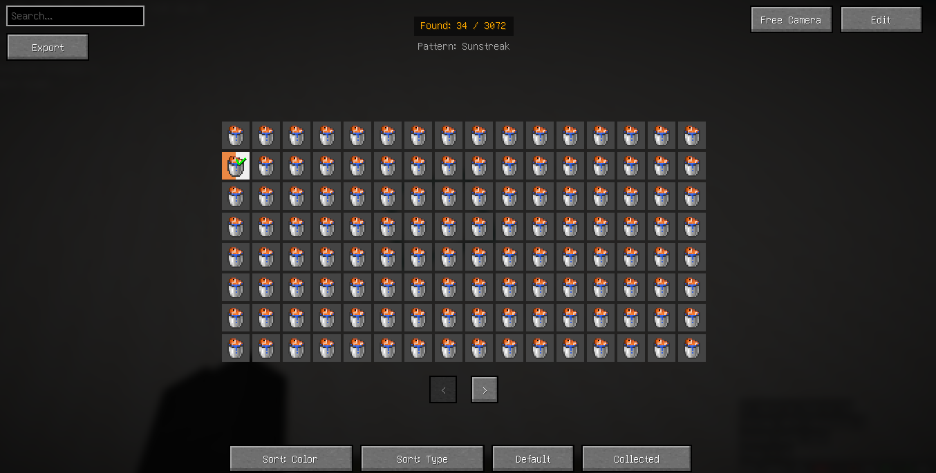 Collection screen showing the grid of tropical fish variants