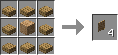 Craft of the Corkboard Block : 8 slab of any planks + one block of cork