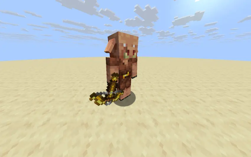 Piglin with golden crossbow