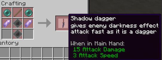 shadow dagger recipe