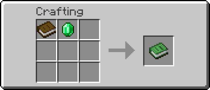 craft a knowledge book with 1 book and 1 emerald