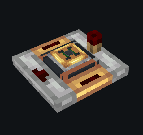 Close up of Analog Computator. Looks similar to the other Redstone Components, like Comparator and Repeater