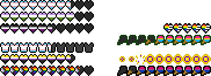 All hud sprites retextured by the resourcepack.