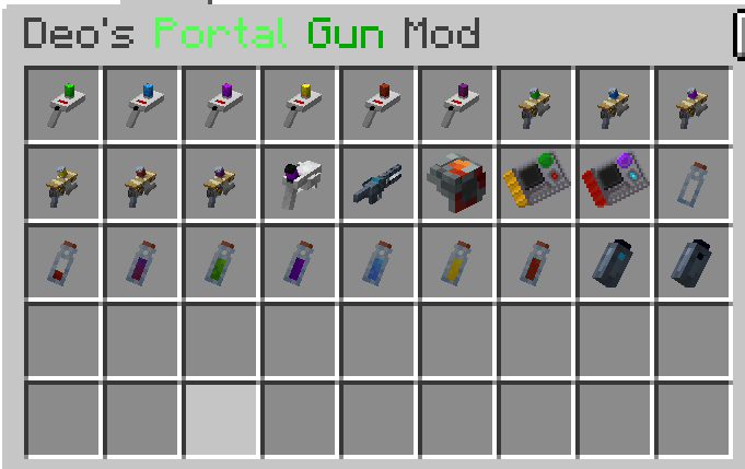 Items in the mod!