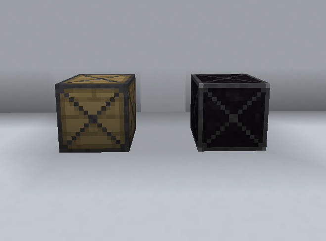 Screenshot showing the crate on the left and reinforced crate on the right.