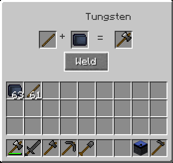 The GUI used by the welding table block