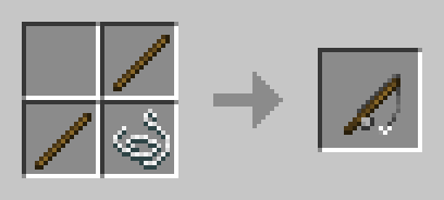 2x2 grid with 2 sticks on the bottom left and top right and a string on the bottom right.