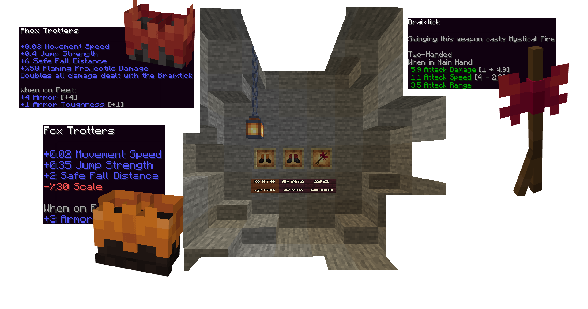 Image depicting the 3 STAAB items in a cave