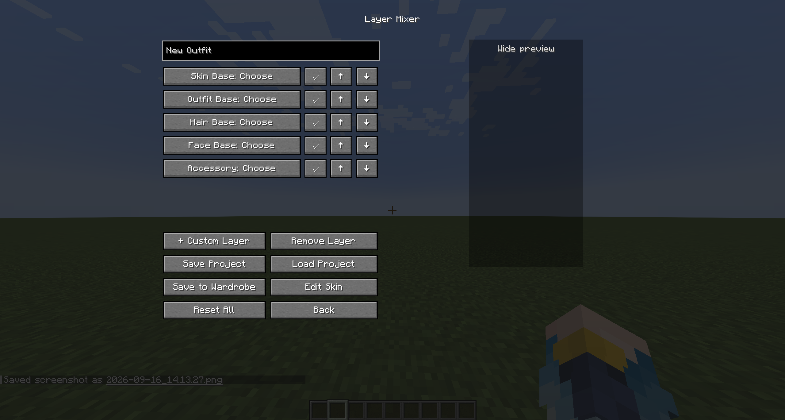 Layer Mixer Screen