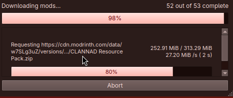 > Note: This can only be done if the instance was created by selecting the Modpack from modrinth directly.