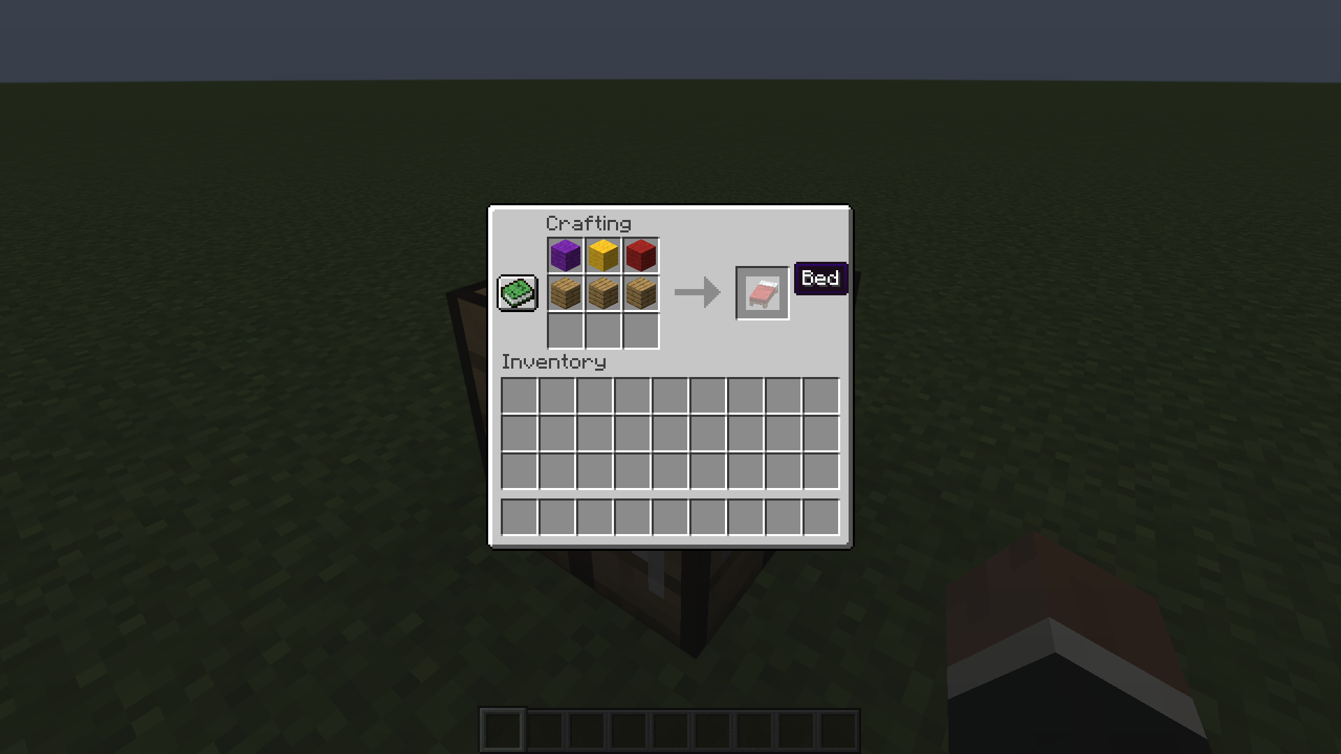 Crafting a red bed from any wool variant