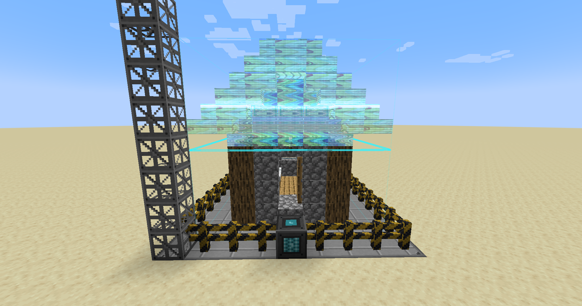 vanilla village house top half turning blurry as if it's being digitalized