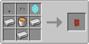Recipe for the Gas Passer, Straw top left, Handle top middle, Essence of Hope top right, Iron Ingot middle left, Lava Bucket middle, Iron Ingot middle right, Iron Ingot bottom middle