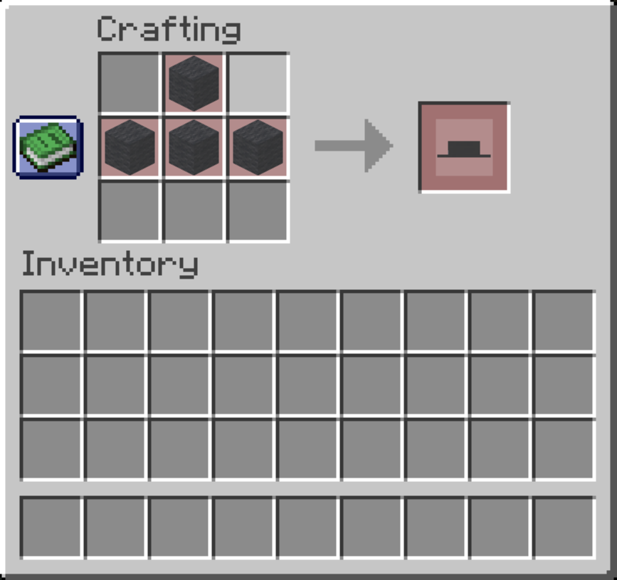 The recipe to make a jewish hat, 3 black wool in a the middle, and another one in the top middle