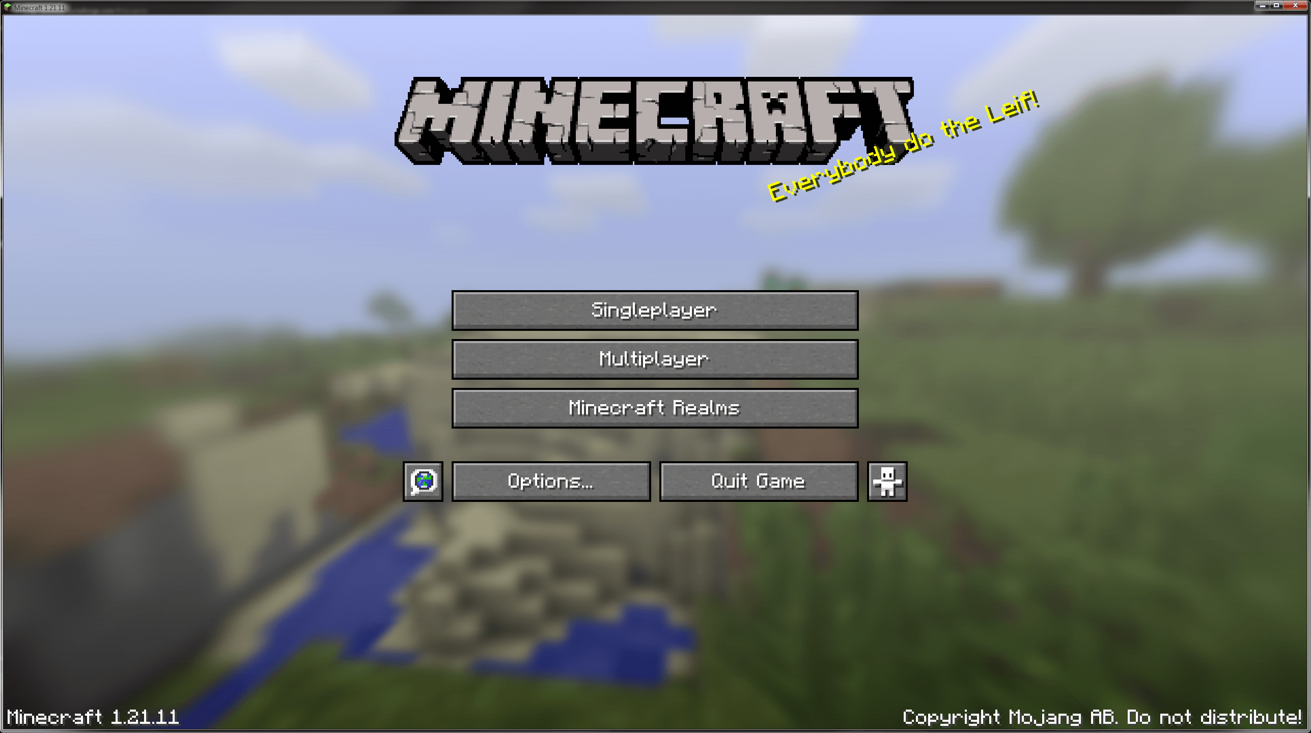 Minecraft's main menu.