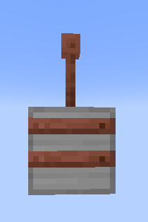 Iron block with copper with a lighting rod