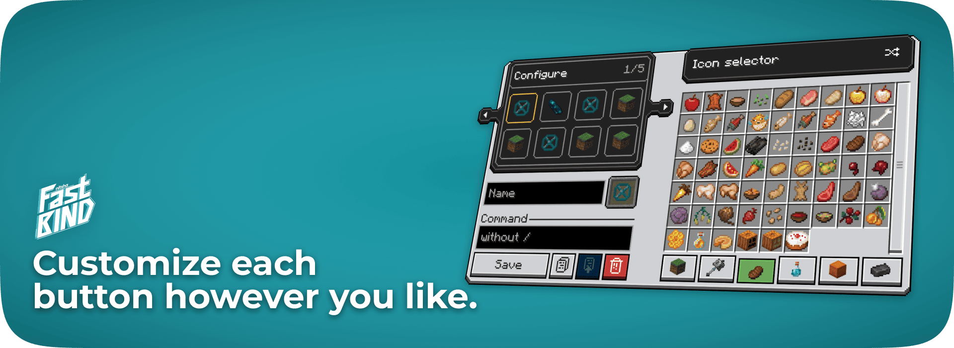 Customize each button