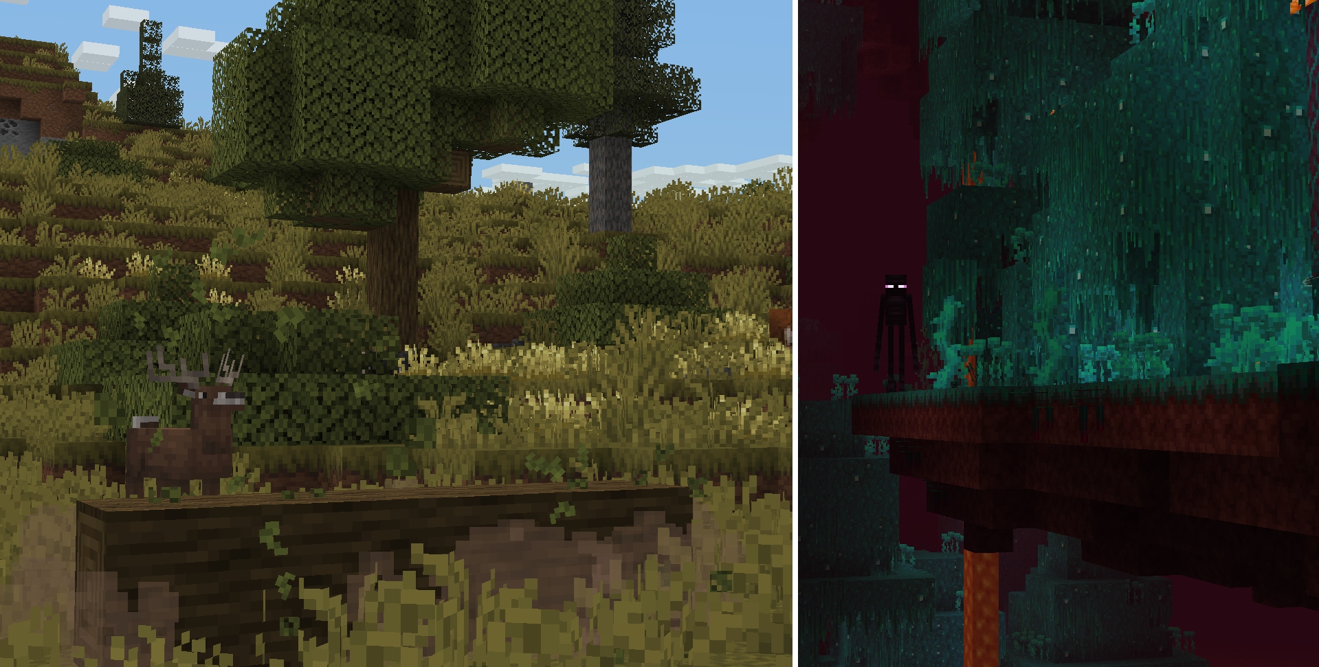 peacefull overworld, dangerous nether