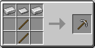 recipe of iron pickaxe
