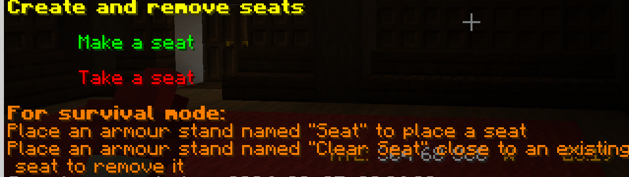 As a server operator you can click on the red and green text to place and remove seats