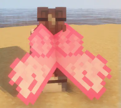 screenshot of elytra on a player model while crouching