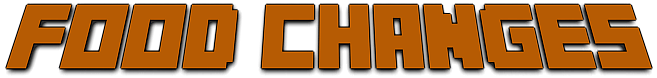 Minecraft-style title saying "food changes"